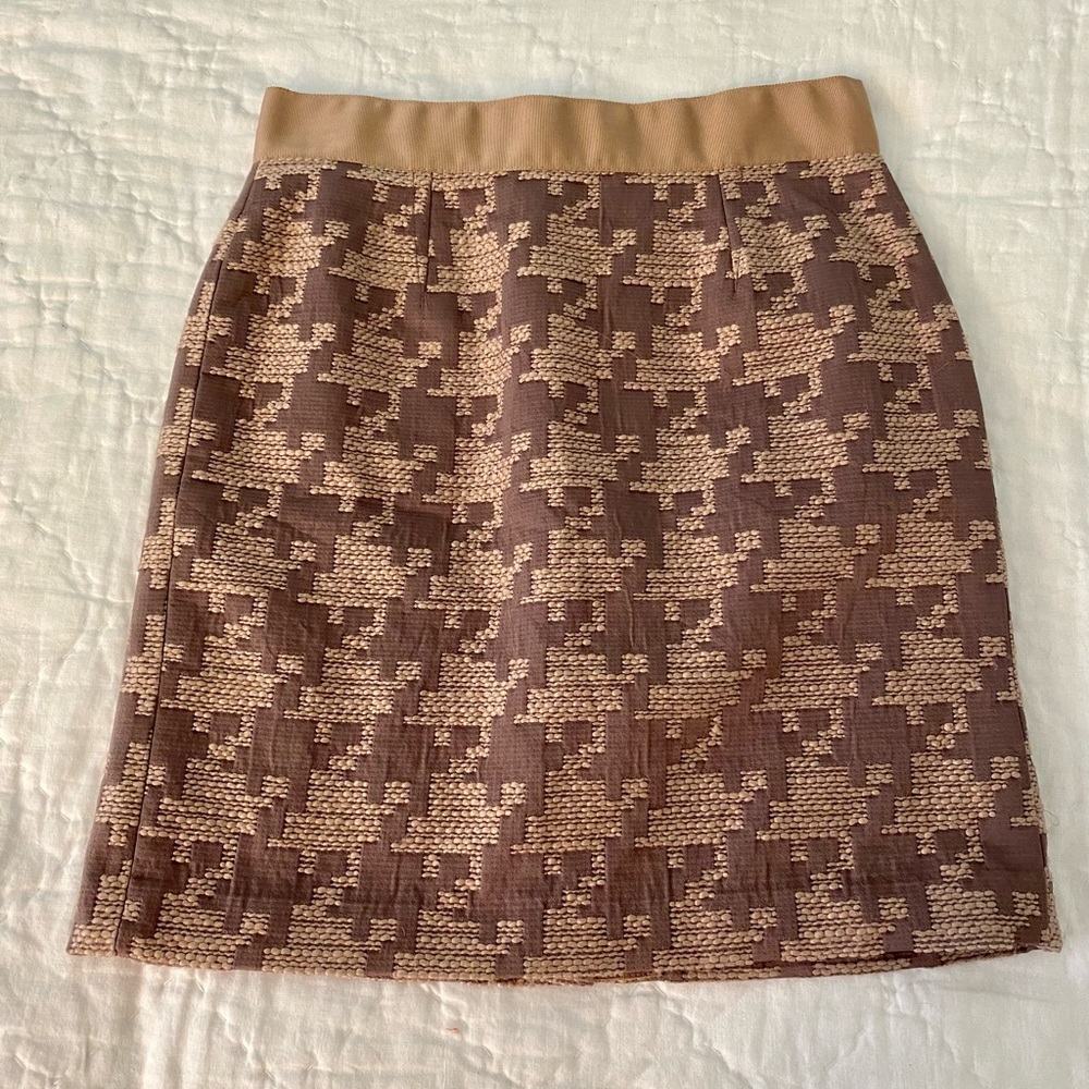 Loft Large Print Houndstooth Skirt